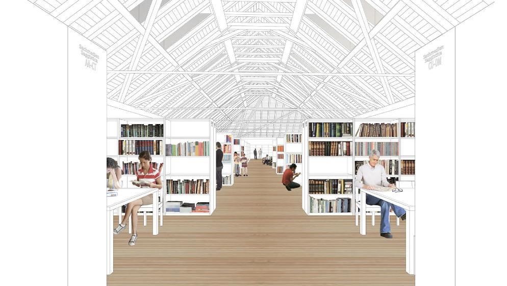 competition library bressanone interior view