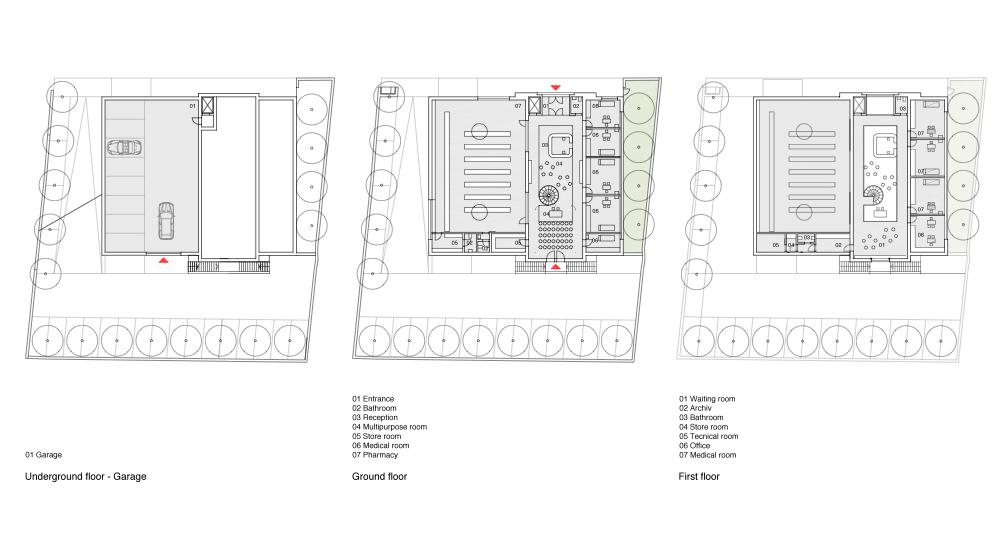 competition medical center civezzano detail plans