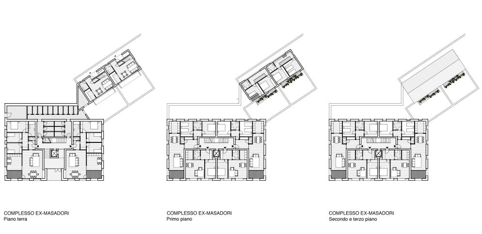 complesso s.giuseppe e ex masadori - piante del complesso ex masadori