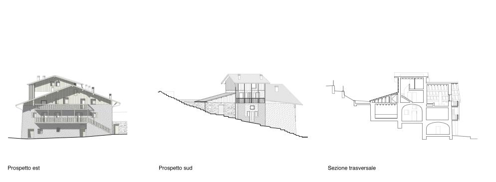 casa bocher - prospetti e sezione