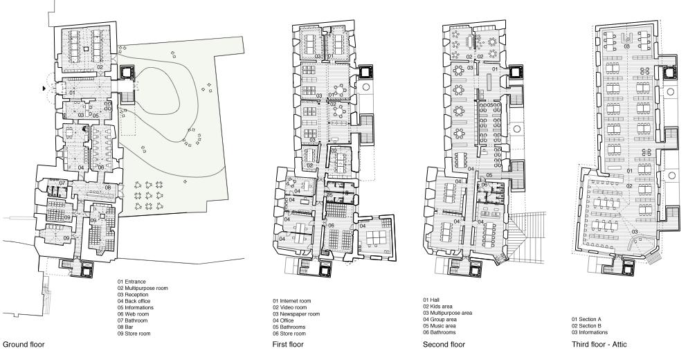 competition library bressanone - plans