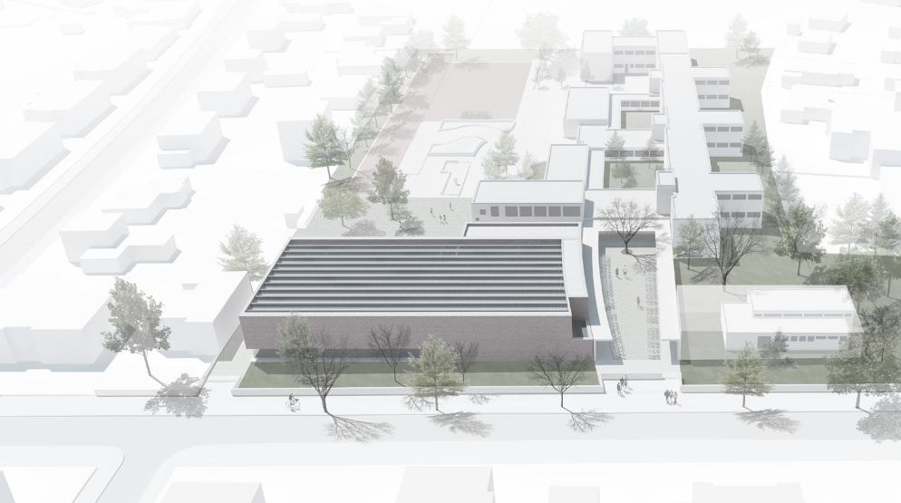 competition school gymnasium berlin - 3d view